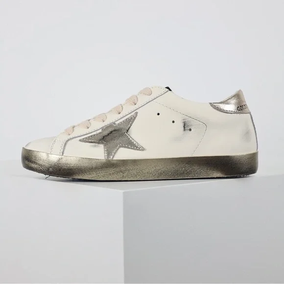 Golden Goose Cream and Silver Sneakers - Picture 8 of 9